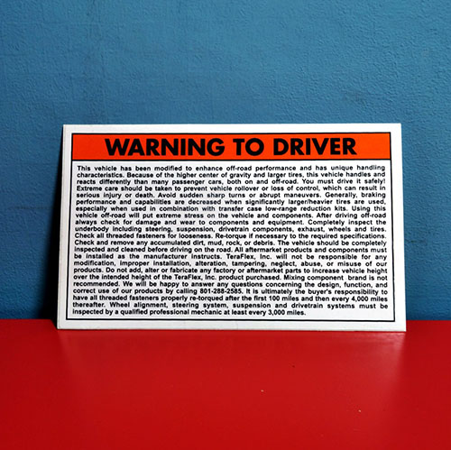 Warning To Driver (Acc2016-09-008)